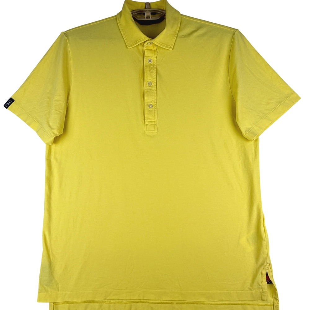 Polo Golf Ralph Lauren Polo Shirt Mens M Stretch Lisle Yellow Cotton Golf